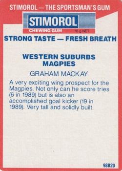 1990 Stimorol NRL #145 Graham Mackay Back